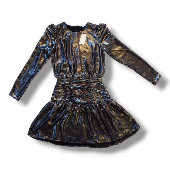 Macy's Bar III Metallic Lamé Blouson Mini Dress - Picture 4 of 5